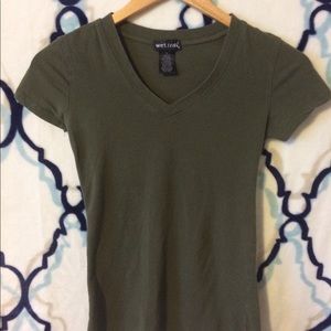 Olive green v-neck